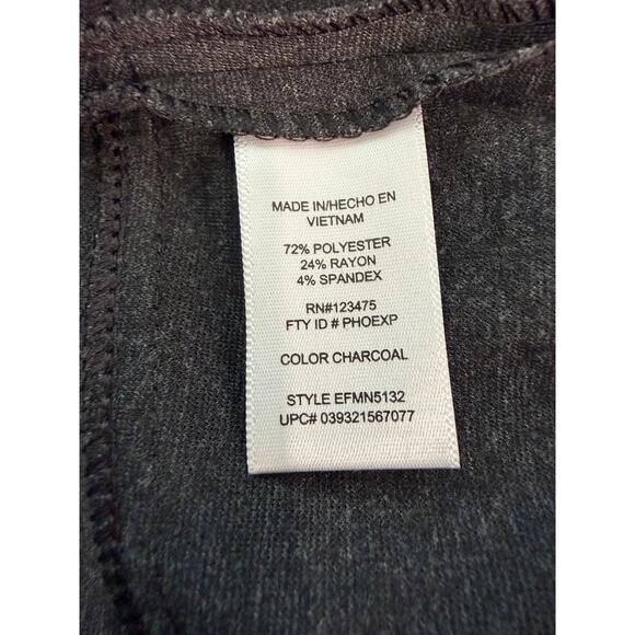 Ellen Tracy Charcoal Pull‑On Waist Skirt Slim Fit Back Vent Size M - Picture 6 of 7